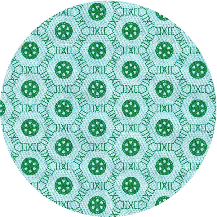 Square Machine Washable Transitional Mint Green Rug in a Living Room, wshpat3939lblu