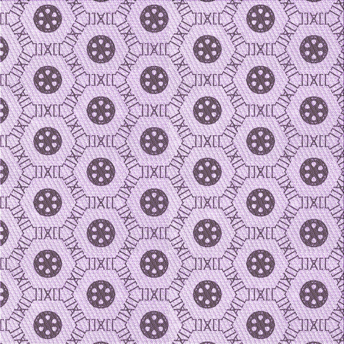 Round Patterned Orchid Purple Rug, pat3939pur