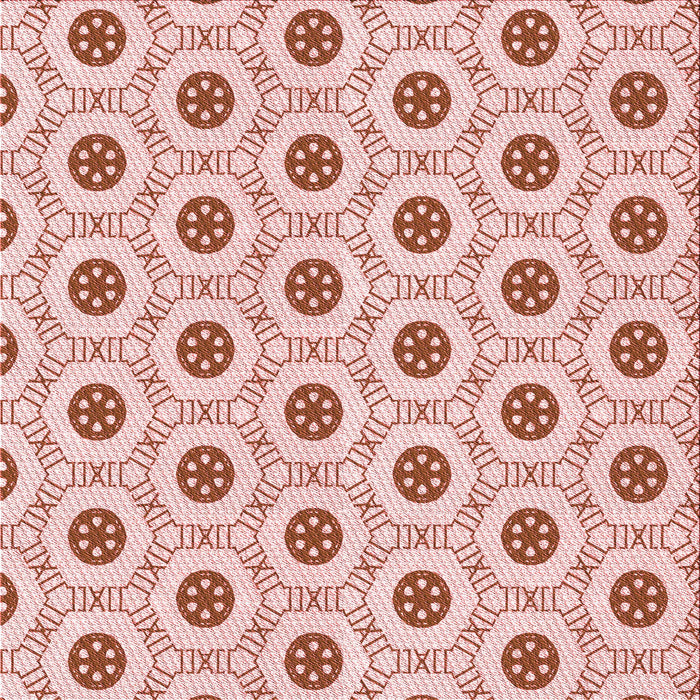 Round Patterned Orange Rug, pat3939rd