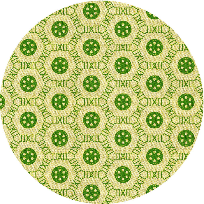 Square Patterned Pistachio Green Rug, pat3939yw