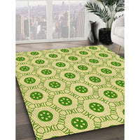 Patterned Pistachio Green Rug, pat3939yw