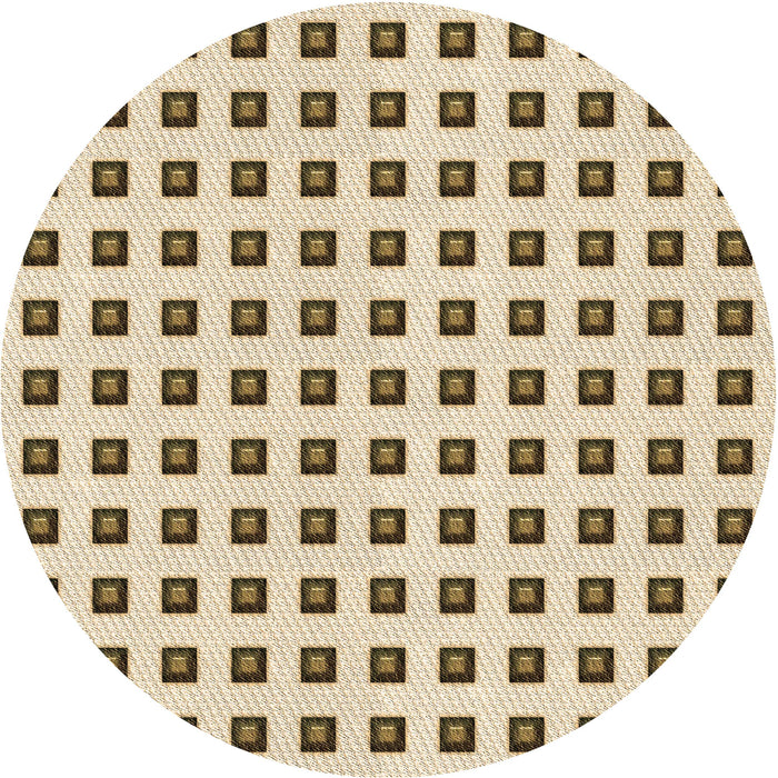 Square Patterned Vanilla Gold Rug, pat394brn