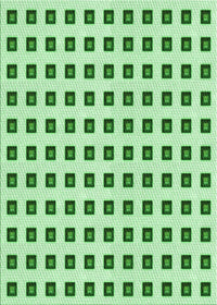 Machine Washable Transitional Green Rug, wshpat394grn