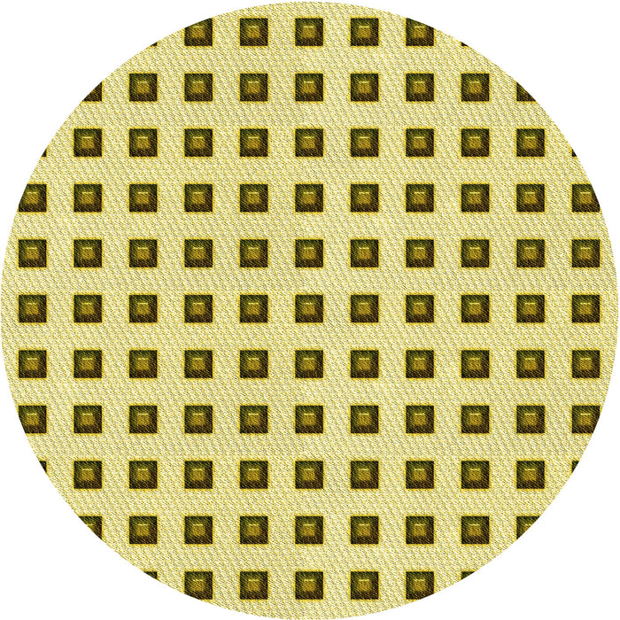 Square Patterned Dark Golden Brown Rug, pat394yw