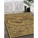 Machine Washable Transitional Yellow Rug in a Family Room, wshpat3940brn