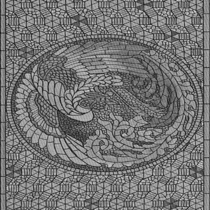 Machine Washable Transitional Dark Gray Rug, wshpat3940gry