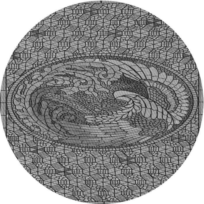 Square Patterned Dark Gray Rug, pat3940gry