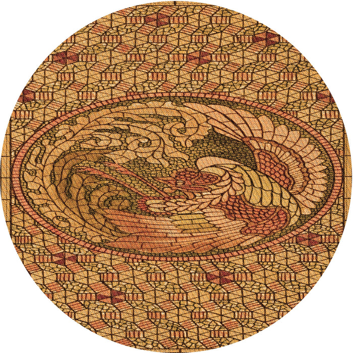 Square Machine Washable Transitional Saddle Brown Rug in a Living Room, wshpat3940org