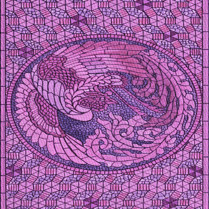 Patterned Dark Magenta Purple Rug, pat3940pur