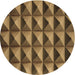 Square Patterned Cinnamon Brown Rug, pat3941brn