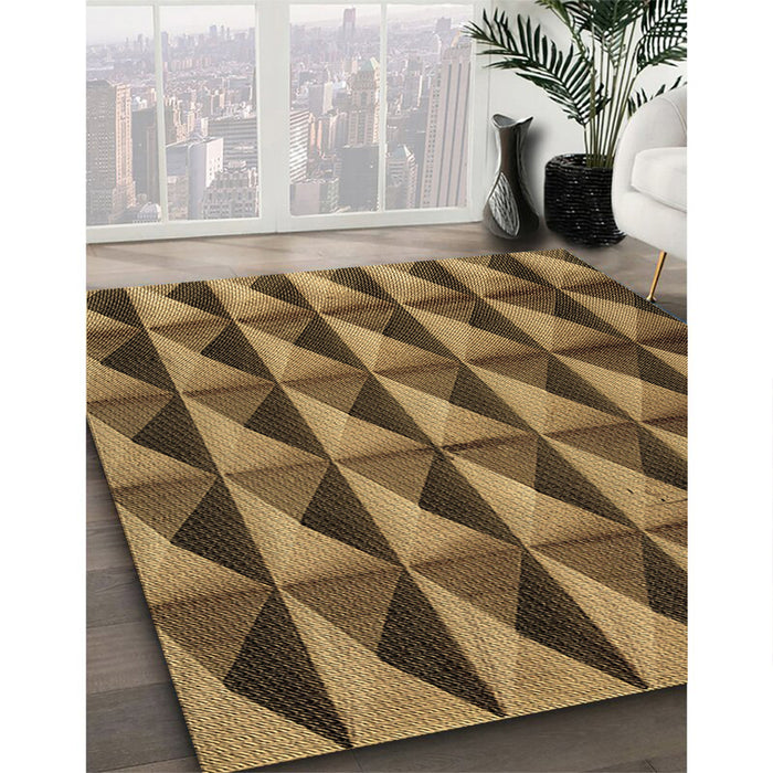 Patterned Cinnamon Brown Rug in Family Room, pat3941brn
