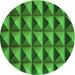 Square Patterned Deep Emerald Green Rug, pat3941grn