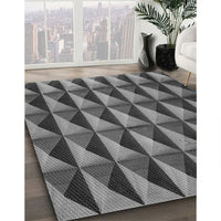 Patterned Black Rug, pat3941gry