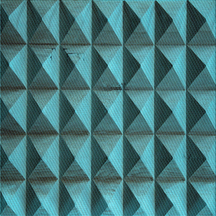 Round Patterned Dark Turquoise Green Rug, pat3941lblu