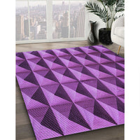 Patterned Dark Magenta Purple Rug, pat3941pur