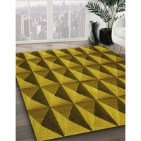 Patterned Dark Bronze Brown Rug, pat3941yw
