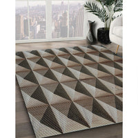 Patterned Chocolate Brown Novelty Rug, pat3941