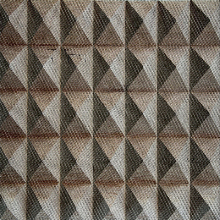 Square Patterned Chocolate Brown Novelty Rug, pat3941