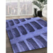 Machine Washable Transitional Light Slate Blue Rug in a Family Room, wshpat3942blu