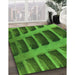 Patterned Deep Emerald Green Rug in Family Room, pat3942grn