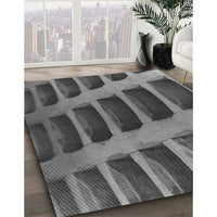 Patterned Black Rug, pat3942gry