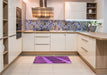 Patterned Dark Magenta Purple Rug in a Kitchen, pat3942pur