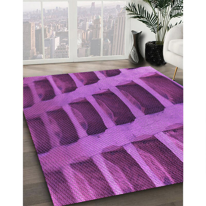 Patterned Dark Magenta Purple Rug in Family Room, pat3942pur