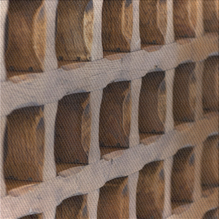 Square Patterned Bakers Brown Novelty Rug, pat3942