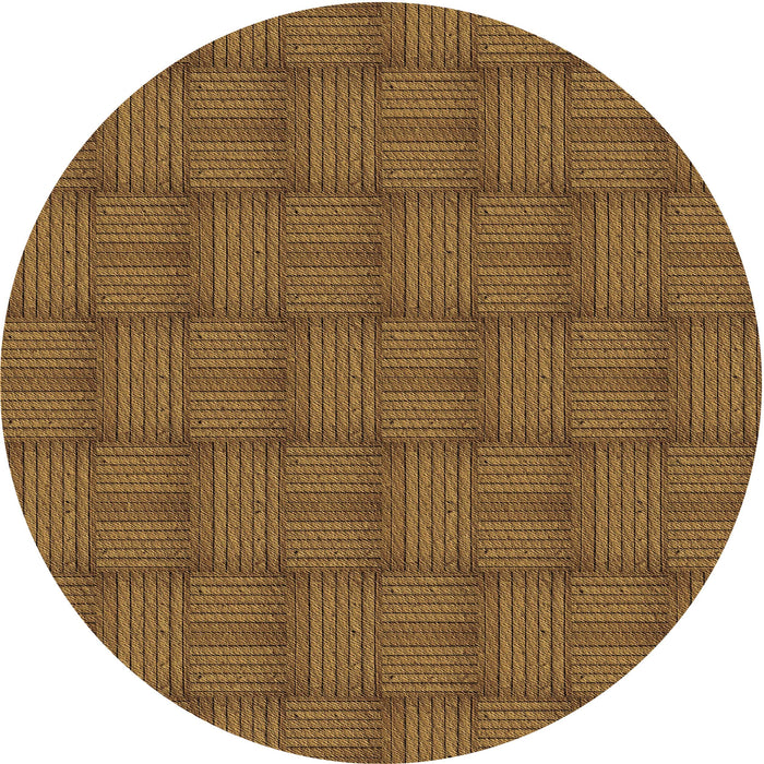 Round Patterned Dark Bronze Brown Rug, pat3943brn