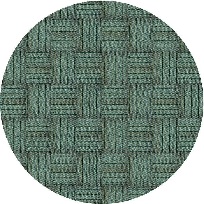 Square Patterned Sea Green Rug, pat3943lblu