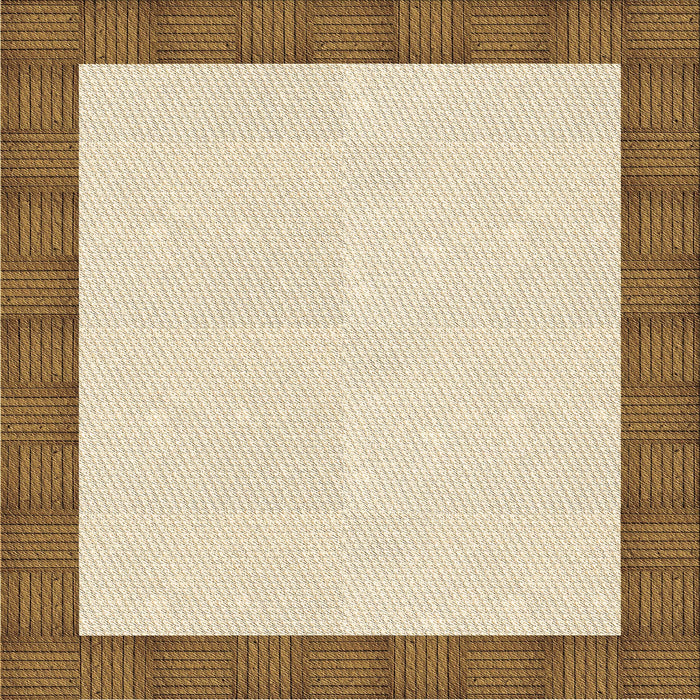 Round Patterned Vanilla Gold Rug, pat3944brn