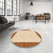 Round Patterned Orange Rug in a Office, pat3944org