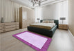 Patterned Blossom Pink Rug in a Bedroom, pat3944pur