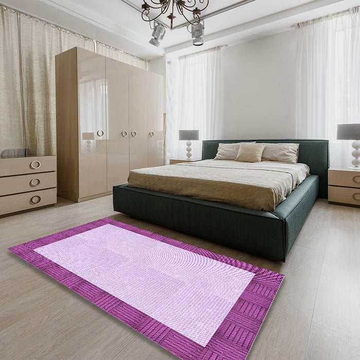 Patterned Blossom Pink Rug in a Bedroom, pat3944pur