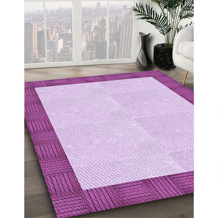 Patterned Blossom Pink Rug in Family Room, pat3944pur