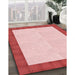 Patterned Light Red Pink Rug in Family Room, pat3944rd