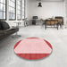 Round Patterned Light Red Pink Rug in a Office, pat3944rd