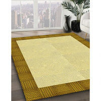 Patterned Dark Golden Brown Rug, pat3944yw