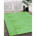 Machine Washable Transitional Emerald Green Rug in a Family Room, wshpat3945grn