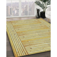 Patterned Mustard Yellow Novelty Rug, pat3945