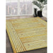 Patterned Mustard Yellow Novelty Rug in Family Room, pat3945