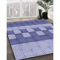 Patterned Deep Periwinkle Purple Rug, pat3946blu