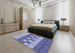 Patterned Deep Periwinkle Purple Rug in a Bedroom, pat3946blu