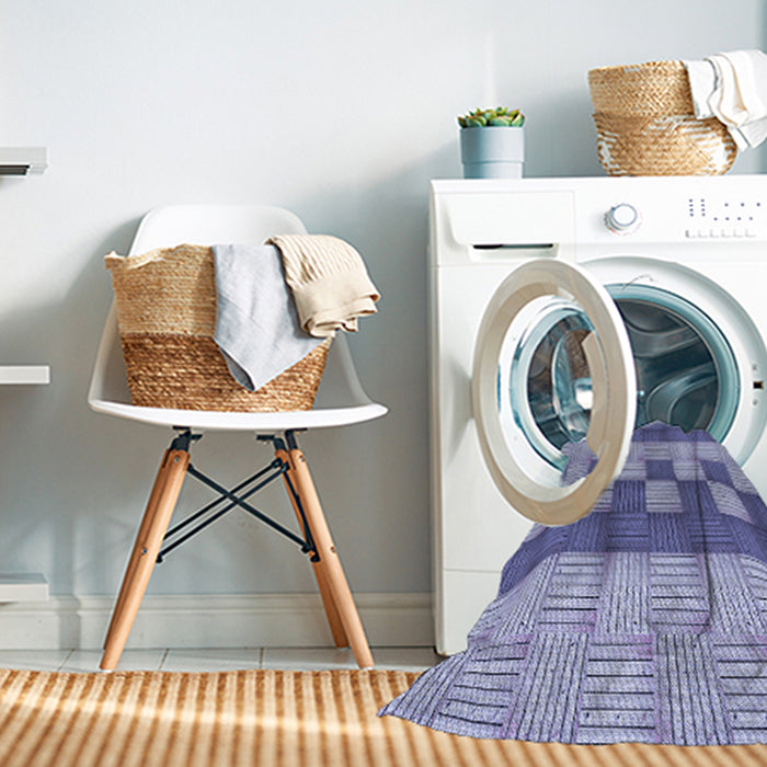 Machine Washable Transitional Deep Periwinkle Purple Rug in a Washing Machine, wshpat3946blu
