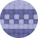 Square Machine Washable Transitional Deep Periwinkle Purple Rug in a Living Room, wshpat3946blu