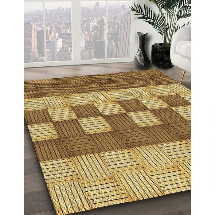 Patterned Saddle Brown Rug in Family Room, pat3946brn