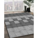 Machine Washable Transitional Grey Gray Rug in a Family Room, wshpat3946gry