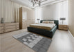 Patterned Gray Rug in a Bedroom, pat3946gry