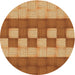 Square Patterned Orange Rug, pat3946org