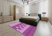 Patterned Violet Purple Rug in a Bedroom, pat3946pur